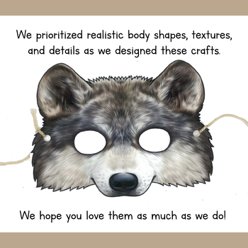 Wolf | Paper Mask | Printable Craft Template | Wolves by Simply Schoolgirl