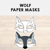 Wolf Paper Mask Printable Woodland Forest Animal Coloring Craft Activity