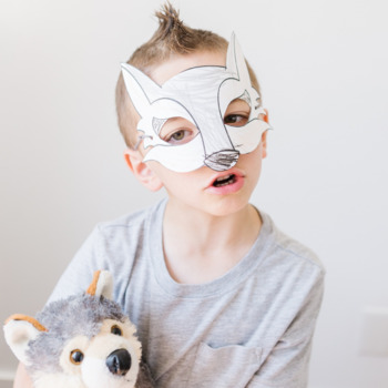 Woodland Animal Paper Masks Printable Forest Coloring Craft Activity