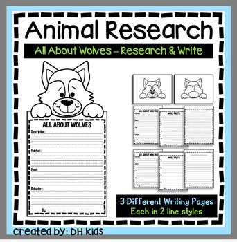 Preview of Wolf Report, Science Writing Project, Animal Research, Wolf Writing Project