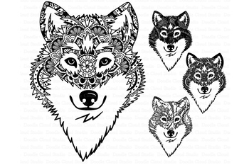 Wolf Svg Wolf Head Svg Wolf Mandala Svg Files By Doodle Cloud Studio