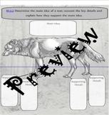 Wolf themed Main Idea and Detail Graphic Organizer
