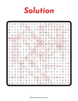 Wolfgang Amadeus Mozart Biography Word Search Puzzle by Word Searches ...
