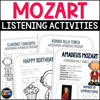 Preview of Wolfgang Amadeus Mozart Composer Study | Classical Music Activities
