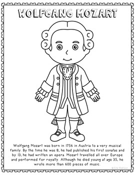 free mozart coloring pages