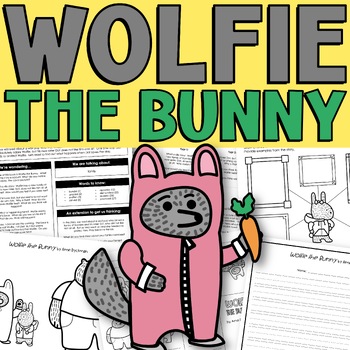Preview of Spring Bulletin Board Wolfie the Bunny Craft Read Aloud and Activities