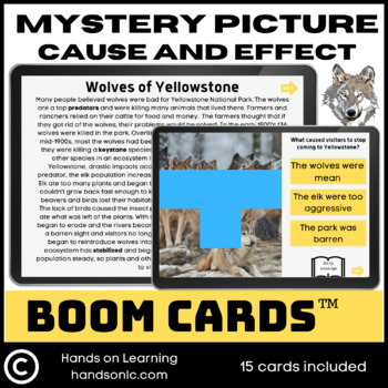 Preview of Wolves Cause and Effect Mystery Picture Boom Cards