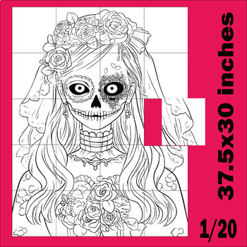 Preview of Woman El Día de los Muertos Collaborative Poster - Sugar Skull (Day of the Dead)