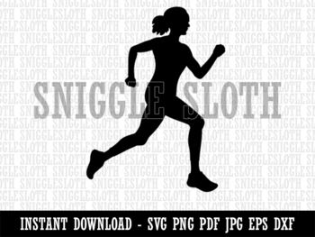 woman running clipart black and white
