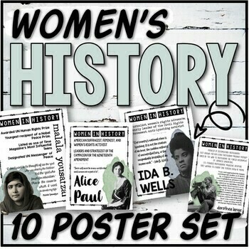Preview of Women's History Poster Set & Task Cards (Set #1)