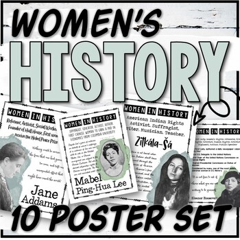 Preview of Women's History 10-Poster Set and Task Cards (Set #2)