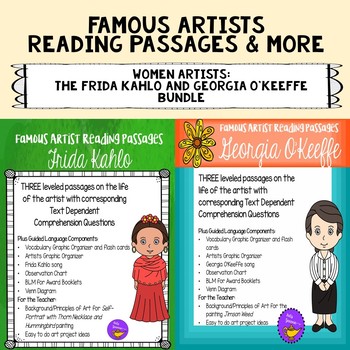 Preview of Women Artists Bundle: Frida Kahlo and Georgia O'Keeffe Reading Passages and more