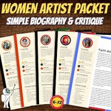 Women Artist Packet Biography Sheet, Critique, Coloring Sh