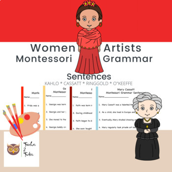 Preview of Women Artists Montessori Grammar Sentences