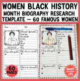 Women Black History Month Biography Research Template, 60 