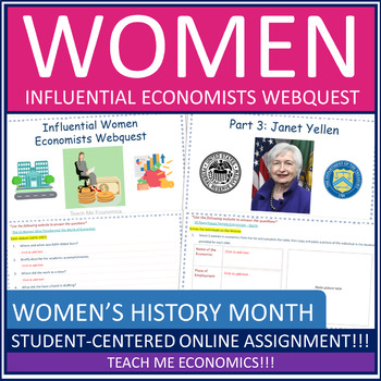 Preview of Women Economists Influential Women's History Month Economic Webquest Worksheet