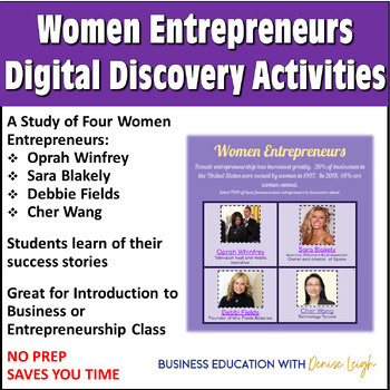 Preview of Women Entrepreneurs Lesson Digital Activities - Business Entrepreneurship Class