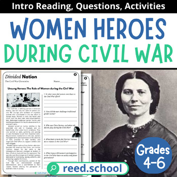 Preview of Women Heroes During the Civil War: Reading Lesson & Activities Grades 4-6