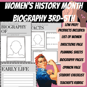 Preview of Women' History Month Project: Biography Book