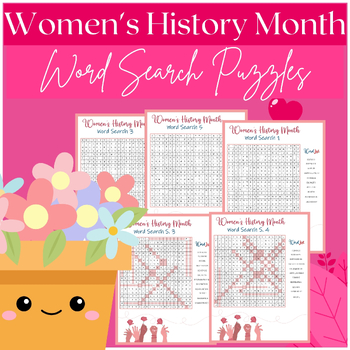 Preview of Women History Month Word Search Puzzles / Crossword Puzzle March Activities