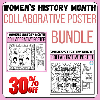 Preview of Women History Month collaborative poster BUNDLE, Crafts&activities famous people