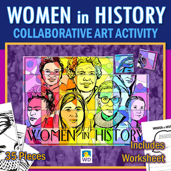 Preview of Women In History Collaborative Art Activity - Women History Craft