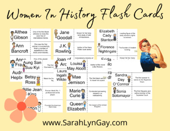 Preview of Women In History Flash Cards