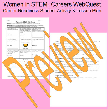 Preview of Women Innovators WebQuest with Featured STEM Woman of the Day Door Signs