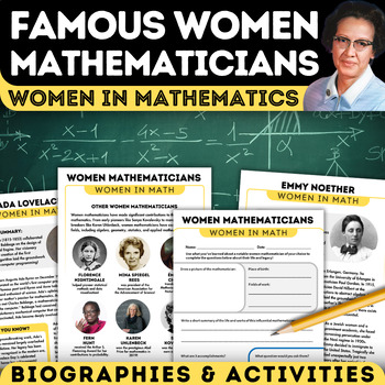 Preview of Women Mathematicians Biography Activities | Women in Math Women's History Month