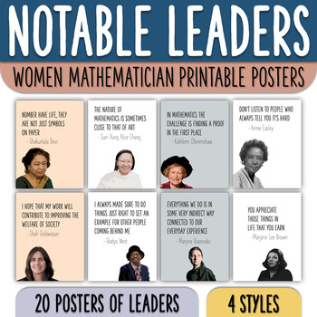 Preview of Women Mathematicians Posters | Women's History Month Math Bulletin Board Decor