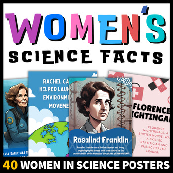 Preview of Women Science and Scientists Fun Fact Posters Women's History Month STEM Decor