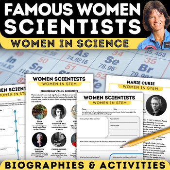 Preview of Women Scientists Biography Activities | Women STEM Women's History Month Science