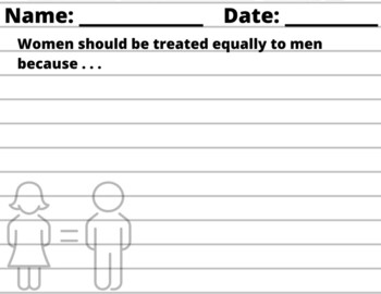 Preview of Women Should Be Treated Equally- Women History Writing Prompt- Easel Worksheet