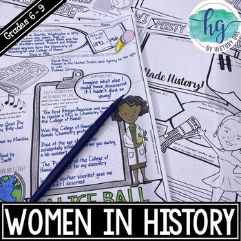 Preview of Women in History Biography Pages for Women's History & Social Studies Classes