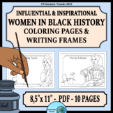 Women in Black History Coloring Pages and Writing Frames