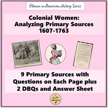 Preview of Women in Colonial America: DBQs and Primary Sources  *APUSH*