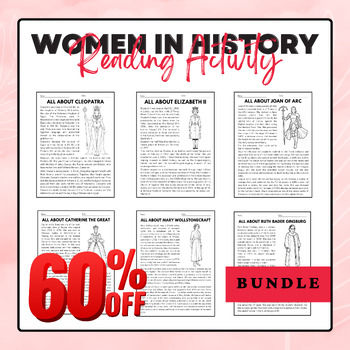 Preview of Women in History Reading Activity Pack Bundle | Women's History Month Activities