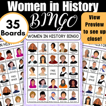Preview of Women in History Bingo Game Activity | Primary | Women's History Month