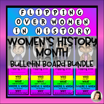Preview of Women in History Bulletin Board Biography Flip Books Research Packet K 1 2