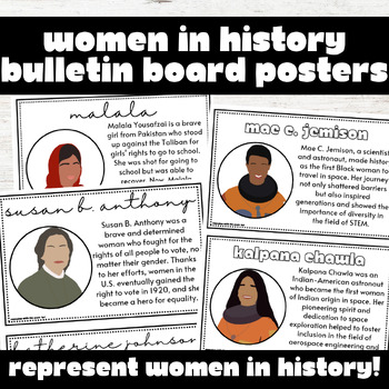 Preview of Women in History Bulletin Board Posters, Women's History Month, Classroom Decor