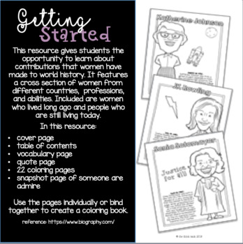 Download Women in History Coloring Pages (Women's History Month) by the think tank