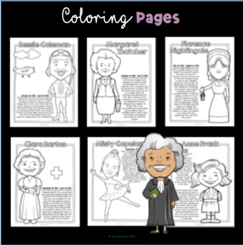 Women in History Coloring Pages | Women's History Month by the think tank