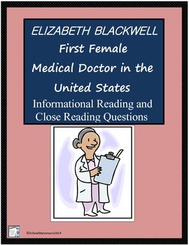 Preview of ELIZABETH BLACKWELL First US Woman Medical Doctor - Distance Learning