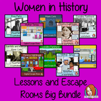 Preview of Women in History Lessons and Escape Rooms Bundle