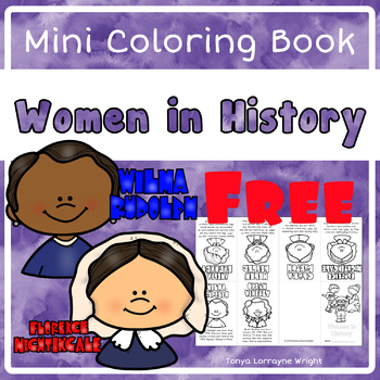 Preview of Women in History Mini Coloring Book | Distance Learning