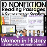 Women's History Month Nonfiction Reading Comprehension Pas