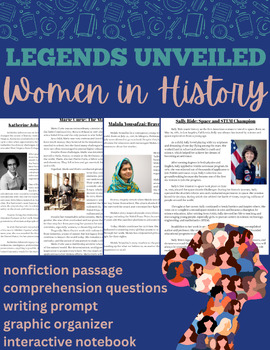 Preview of Women in History Nonfiction Reading and Writing Bundle