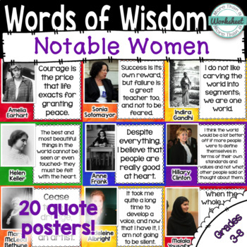 Preview of Women in History Quotes Posters