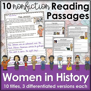 Preview of Women's History Month Reading Comprehension Passages