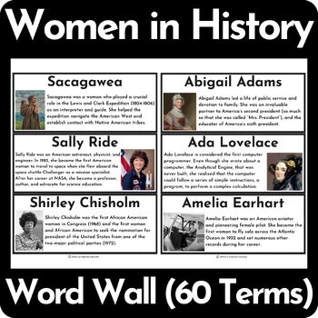 Preview of Women in History Word Wall  - ENGLISH VERSION